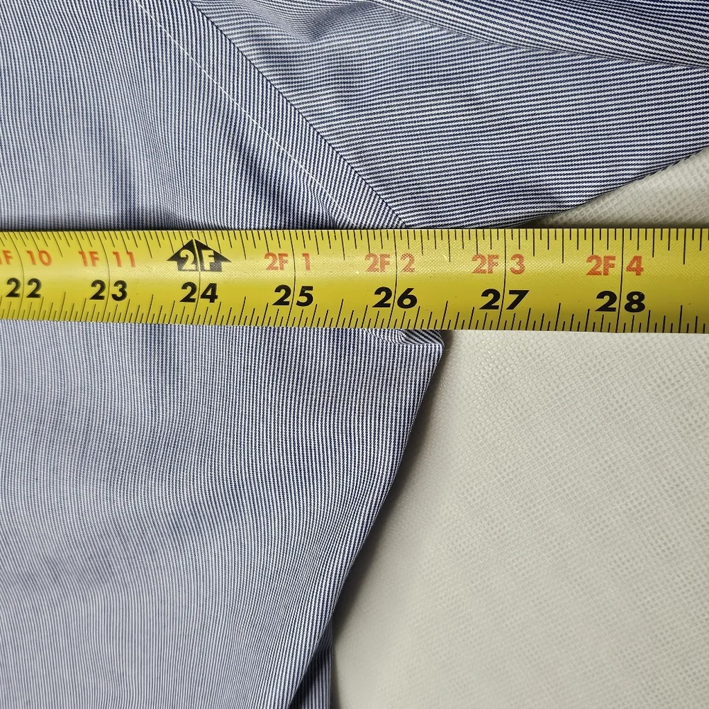 Lauren Ralph Lauren Men's Light Blue Striped Button Down Shirt Size 17 34/35 XL - Picture 8 of 9